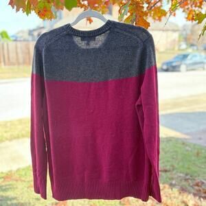Color Block Marino Wool Maroon Grey Sweater Men Large Star Trek Banana Republic​